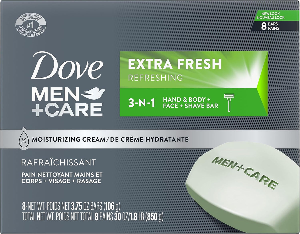 DOVE MEN + CARE 3 in Cleanser for Body, Face, and Shaving 1 Bar 3.75 Oz