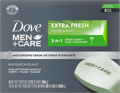 DOVE MEN + CARE 3 in Cleanser for Body, Face, and Shaving 1 Bar 3.75 Oz
