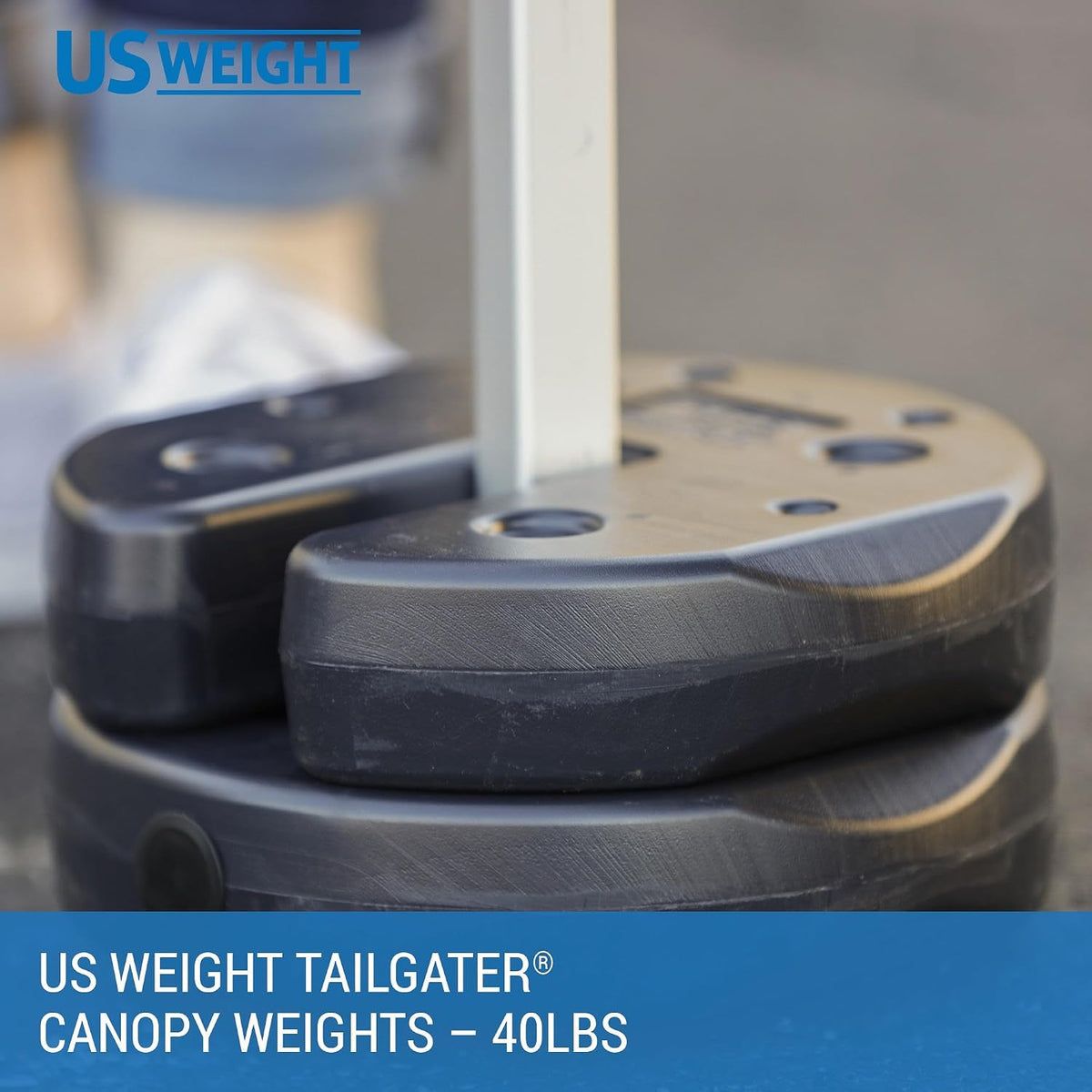 40 Pound Canopy Weight Set of 4 and Carry Strap with No-Pinch Design - Easy Installation and Removal to Secure Tents, Canopies, and Umbrellas at Outdoor Events