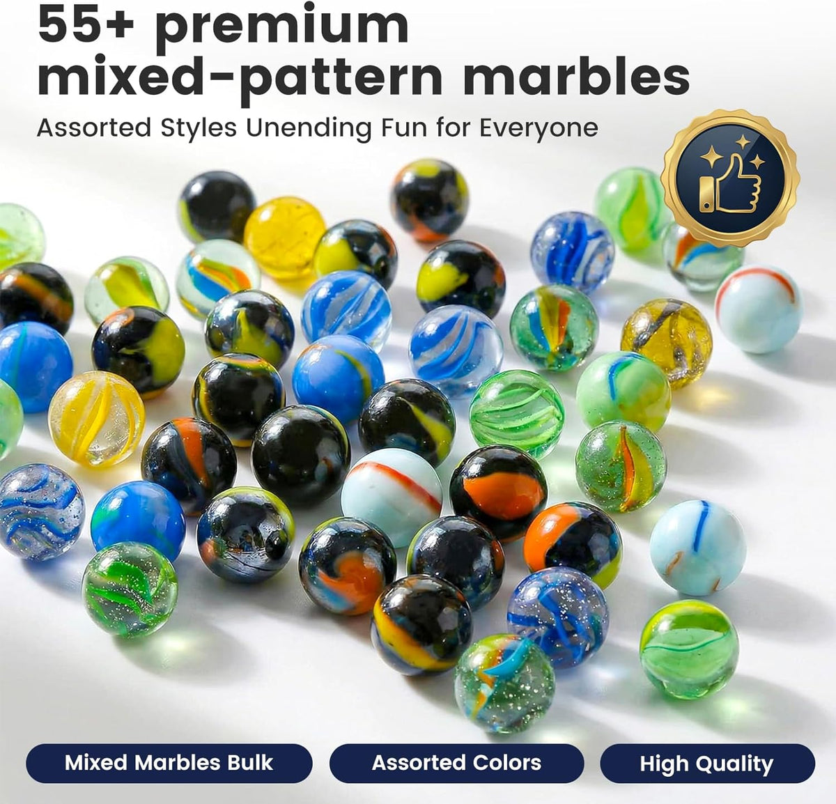 Colorful Glass Marbles, 0.6 Inch Marbles Bulk