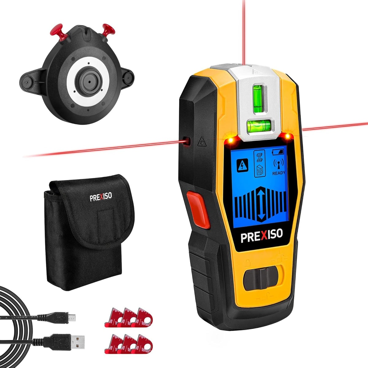 2-In-1 Stud Finder with Laser Level, Rechargeable Cross Line Laser