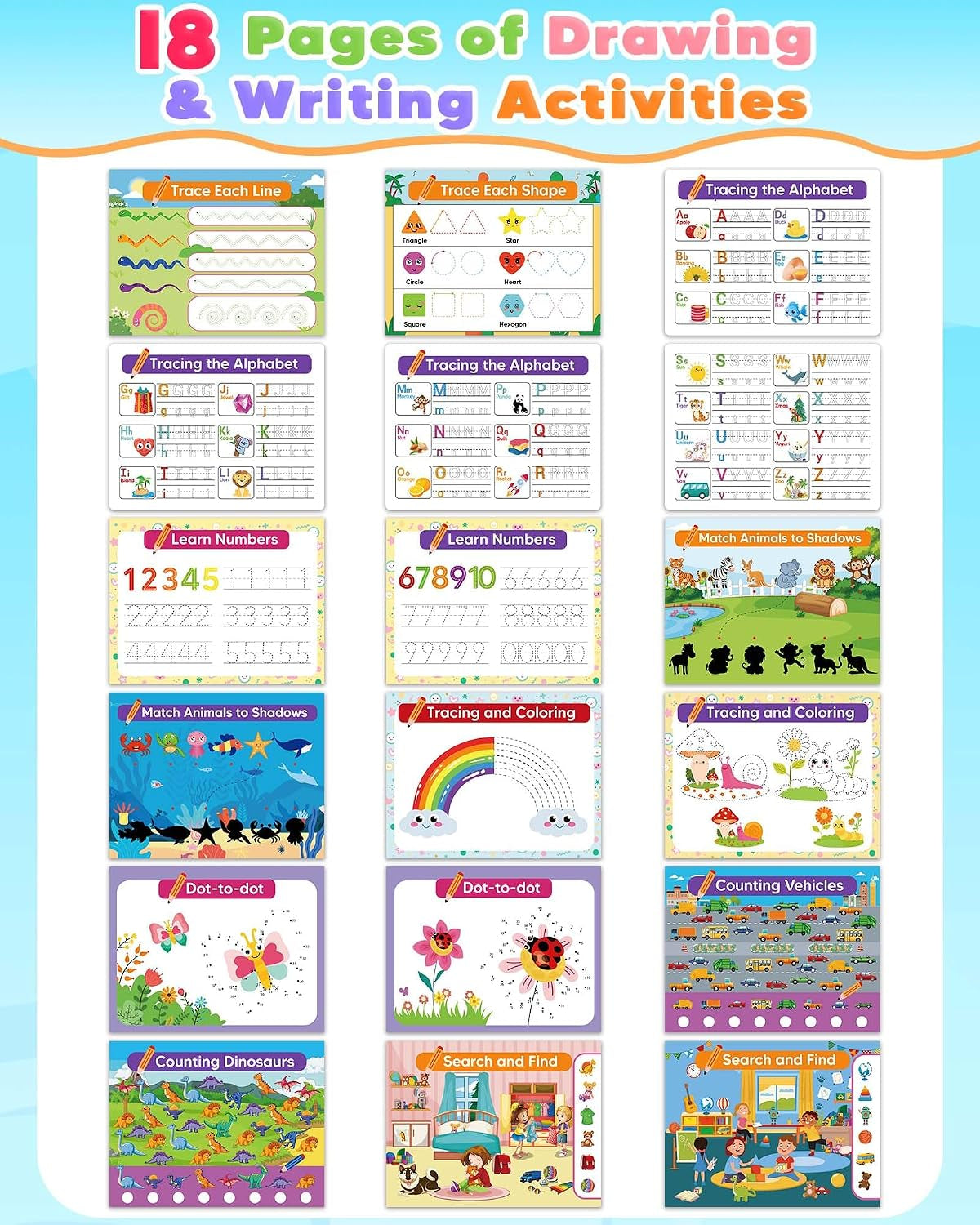 Montessori Busy Book, Learning Educational Toys for 3 4 5 Year Old Gift
