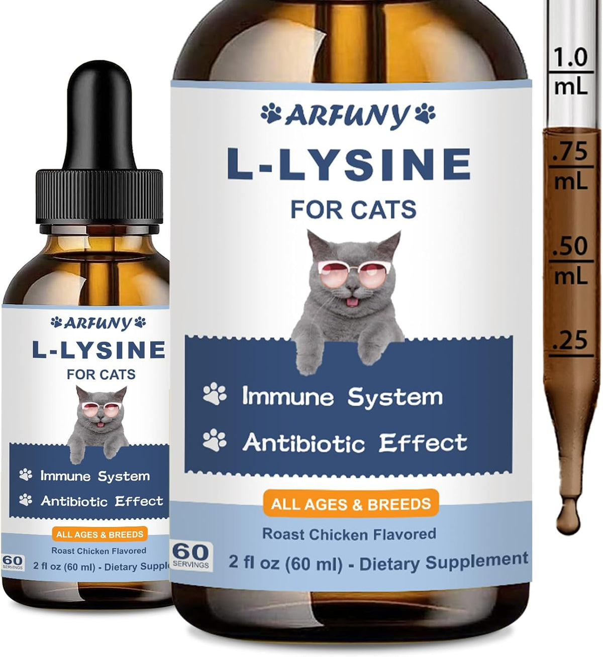 L-Lysine for Cats, Immune, Respiratory, Eye Function Support, 60ML