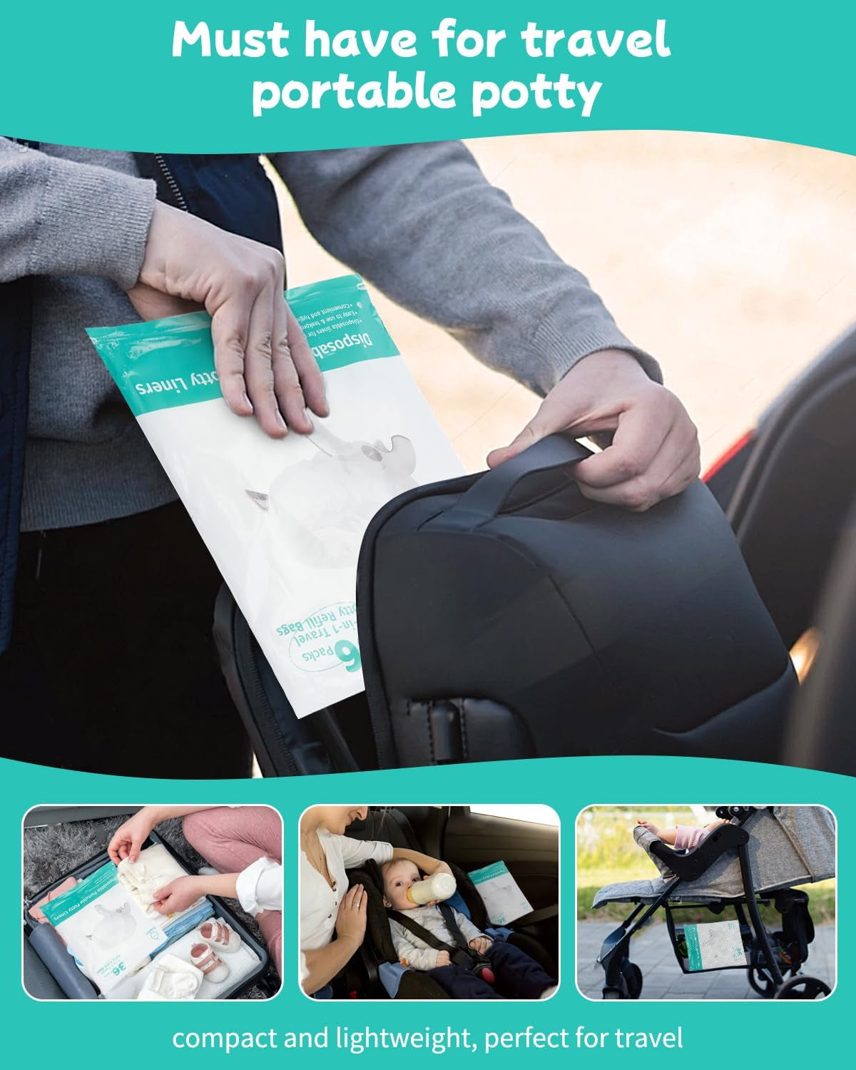 [36 Counts] Disposable Potty Liners for OXO Tot 2-In-1 Go Potty
