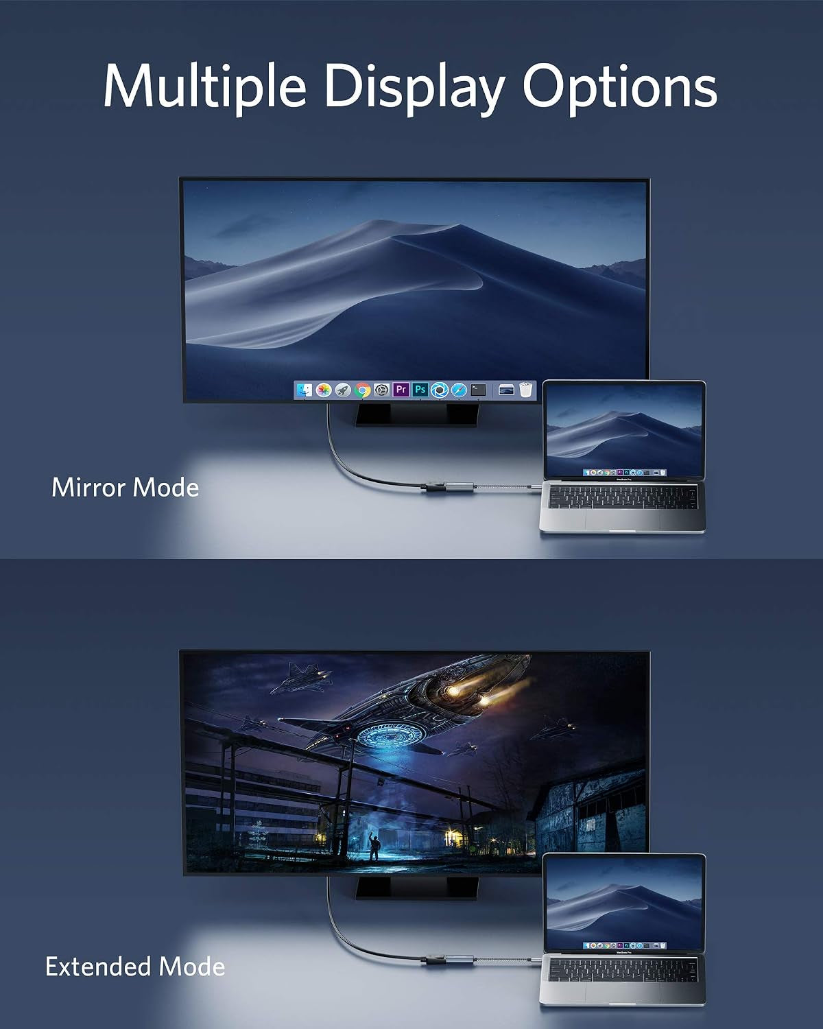 USB-C to Displayport Adapter, Mirror or Extend up to 4K@60Hz Adapter