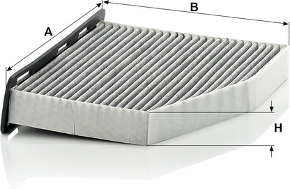 Mann-Filter CUK 2939 Cabin Filter with Activated Charcoal for Select Audi/Volkswagen Models
