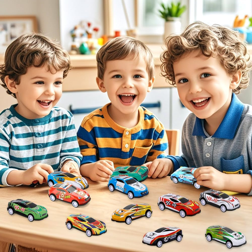 28 Pcs Pull Back Cars Toys for Kids, Party Favors Treasure Box for Classroom Prizes Mini Vehicles Race Cars Toys Bulk Xmas Gifts Pinata Goodie Bag Stocking Stuffers for Boys Girls Toddlers