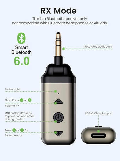 Air88 Bluetooth 6.0 AUX Car Adapter
