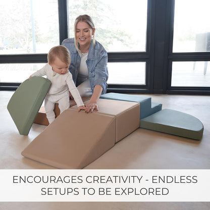 Fun Climbing Toy Set for Toddlers 1-3 - Crawl Tunnel, Foam Climbing Blocks