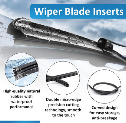 4Pcs Wiper Blade Refill, 28 Inch DIY Adjustable Wiper Blade Refill