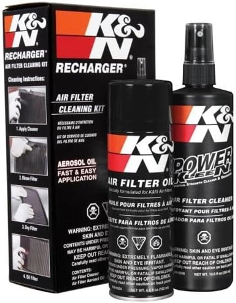 Air Filter Cleaning Kit: Aerosol Filter Cleaner and Oil Kit; Restores Engine Air Filter Performance; Service Kit-99-5000, Multi
