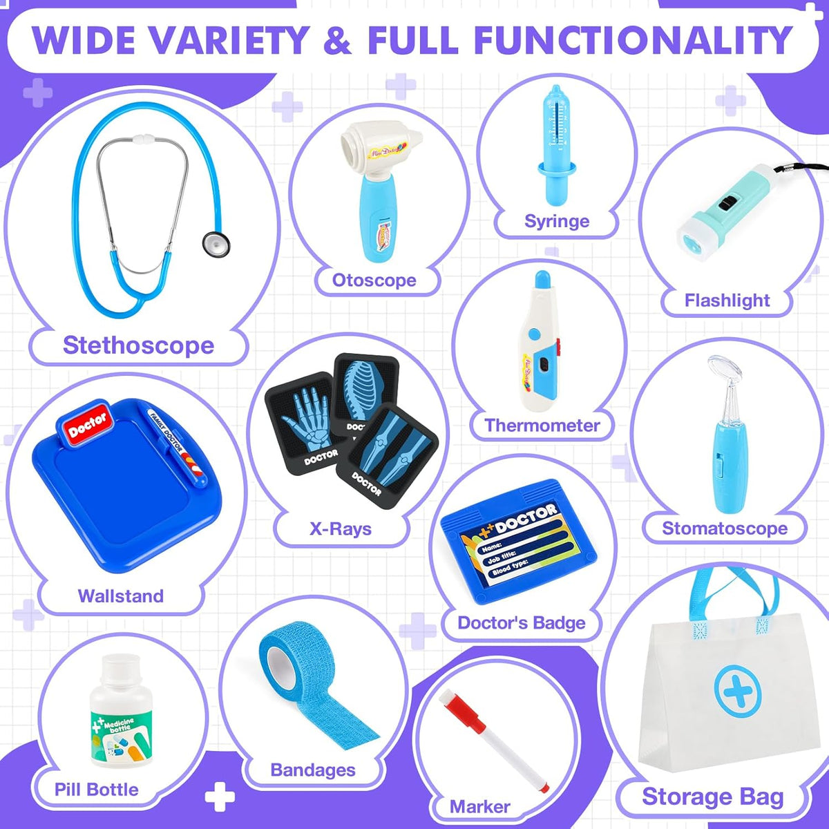 Kids Doctor Play Set with Stethoscope,Doctor Kit for Kids Ages 3-5