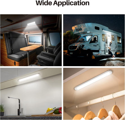 12V LED Interior Light Bar， 120Leds 1500LM 8W DC 12 Volt Led Strip Lights with On/Off Switch，For Enclosed Cargo Trailer, Car RV Van Truck Lorry Camper Boat Caravan Motorhome (4Pack)