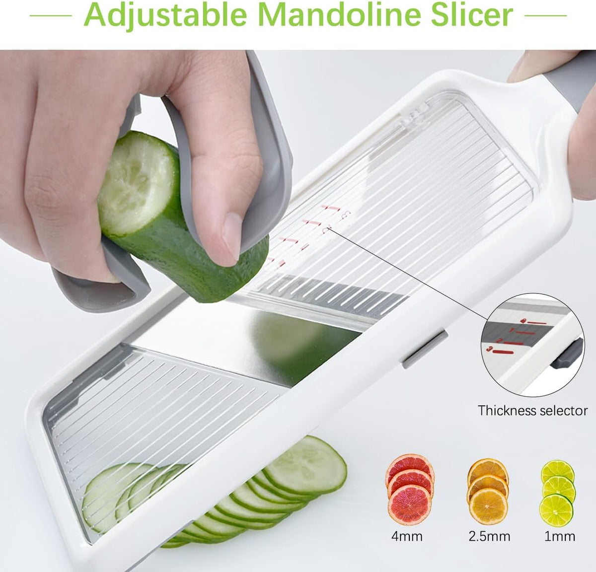 Multi Handheld Mandoline Slicer - Adjustable Stainless Steel Blade