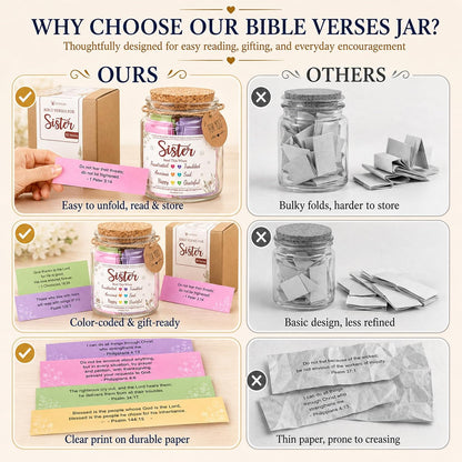 Bible Verses Jar for Sister – Graduation Day Gifts for Sister, Birthday Gifts for Sisters, Christian Gift for Women, Girls