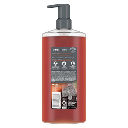 Dove Men Moisturizing Body Wash, Bourbon Vanilla + Hazelnut, 26 Oz