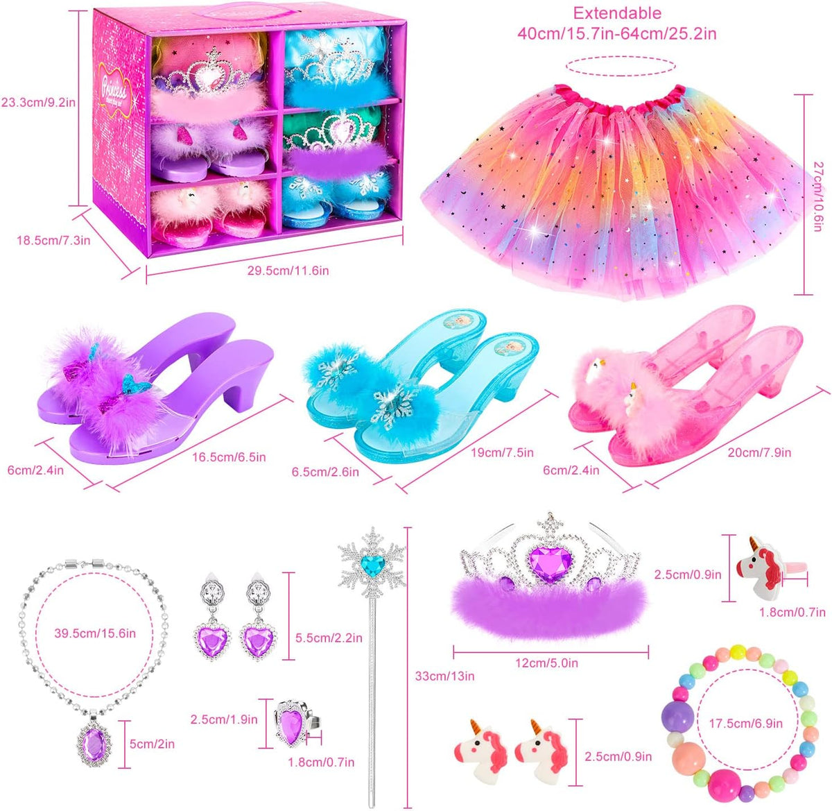 Princess Dress up for Girl 3 4 5 6 Years Old Birthday Gifts Toys