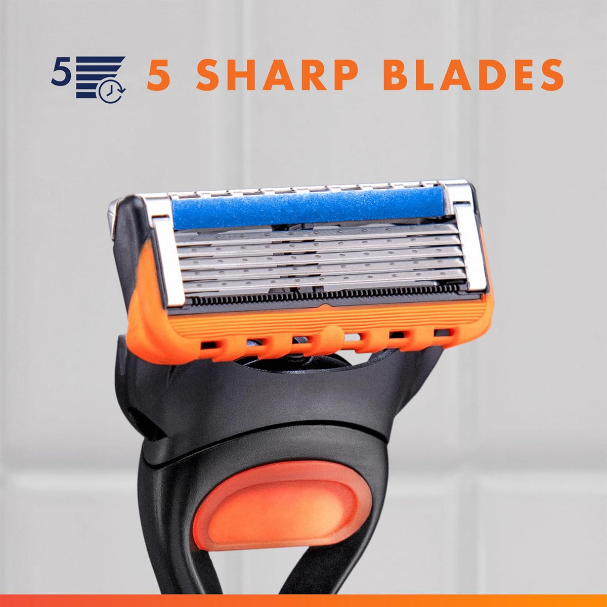 Fusion5 Razors for Men, 1 Razor, 4 Blade Refills, Lubrastrip for a More Comfortable Shave