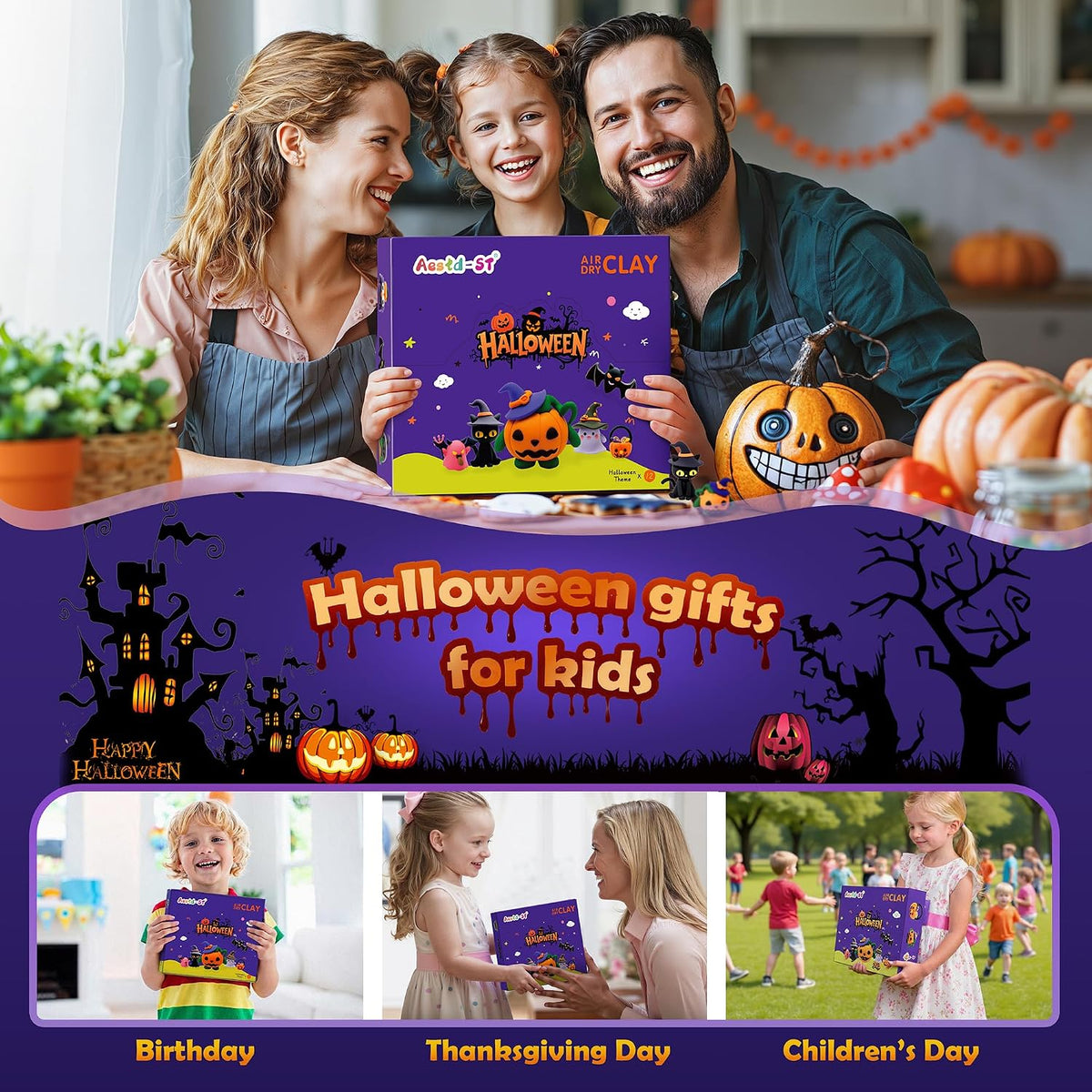 Air Dry Clay Kit, DIY Halloween Crafts, Modeling Clay for Kids