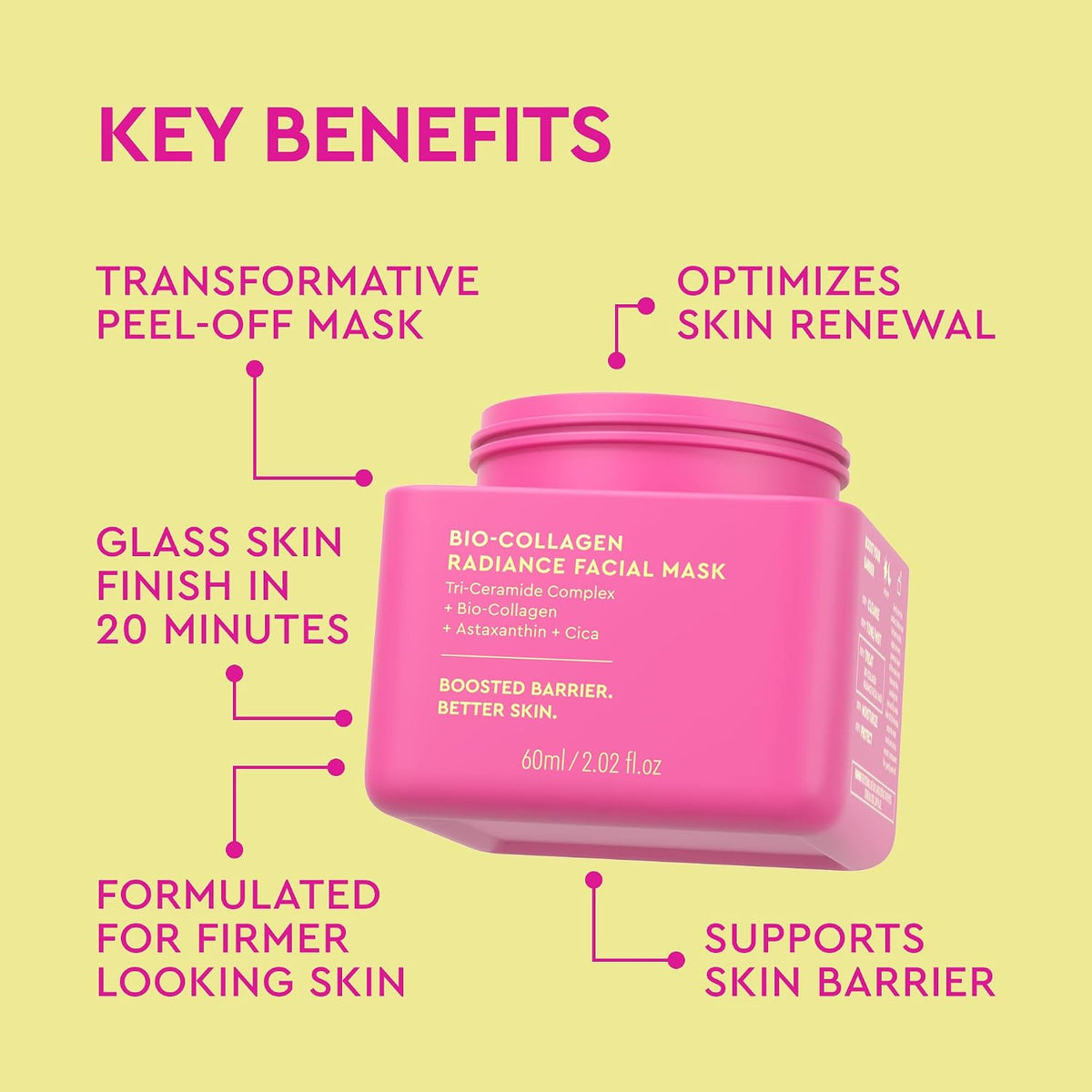 Collagen Face Mask - Bio-Collagen Peel-Off Mask for Glass Skin