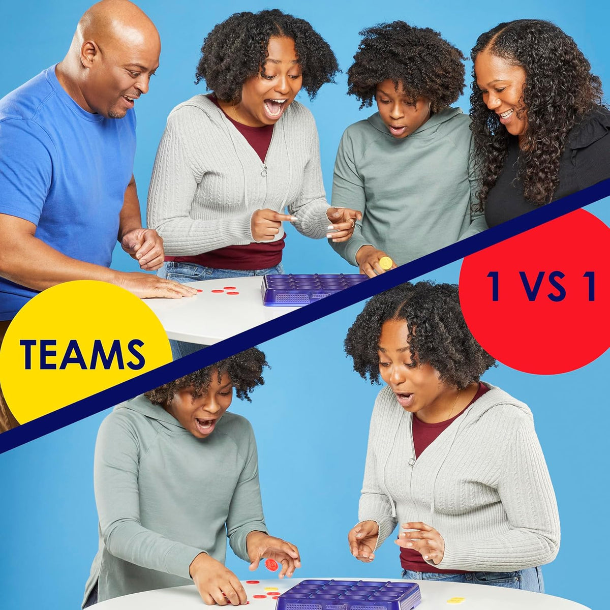 Connect 4 Frenzy Game | Bounce Discs 4 the Win | Family Party Games for Kids, Teens, and Adults | Ages 8+ | 2 to 6 Players | 10 Mins. | Portable Games