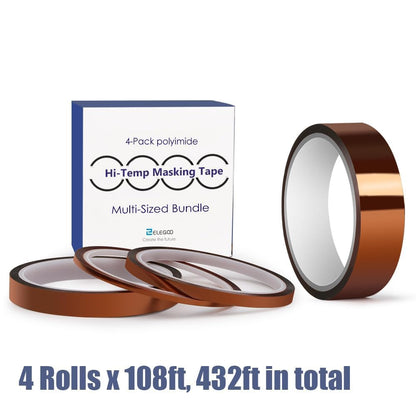 High Temp Tape, 4 Pack Polyimide High Temperature Resistant Tape