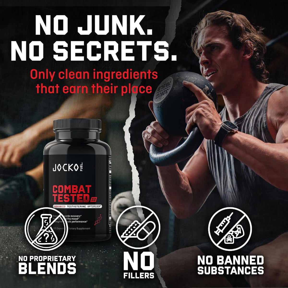 Combat Tested 3.0, Mens Test Supplement, 120 Count | 30 Serving