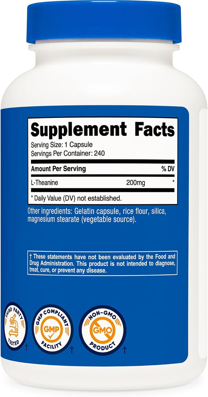 L-Theanine 200Mg, 240 Capsules - Double Strength