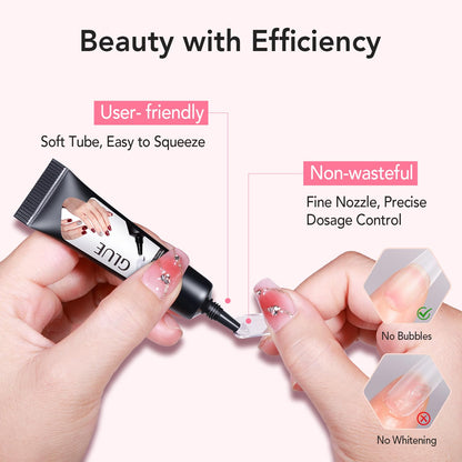 10G Semi Solid Nail Glue for Press Ons with 15Ml Nail Glue Remover