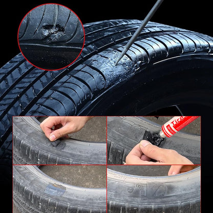 Tire Repair Screw Kit, 10 Self-Sealing Screw-In Tire Plugs with Screwdriver and 3 Repair Adhesives, Quick Tubeless Tire Puncture Repair for Car, Motorcycle, Truck, ATV and Tractor