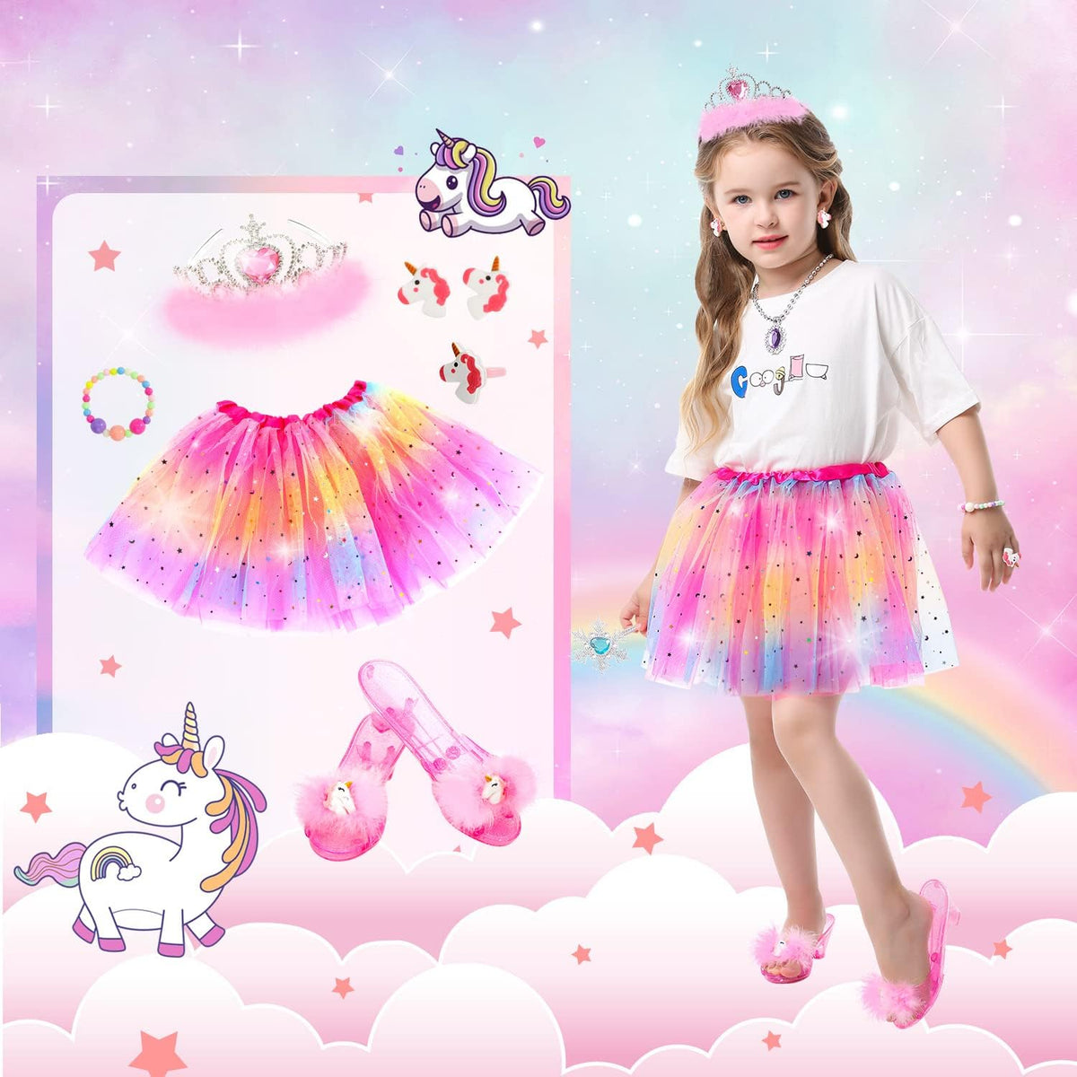 Princess Dress up for Girl 3 4 5 6 Years Old Birthday Gifts Toys