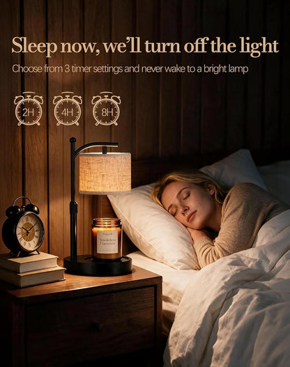 Adjustable Height Candle Warmer Lamp with Timer & Dimmer with 2 Bulbs