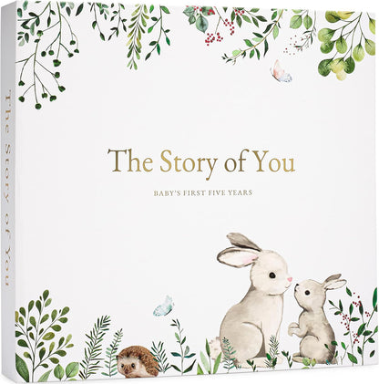 Keepsake Baby Memory Book – Timeless Gender Neutral First 5 Year Baby Book